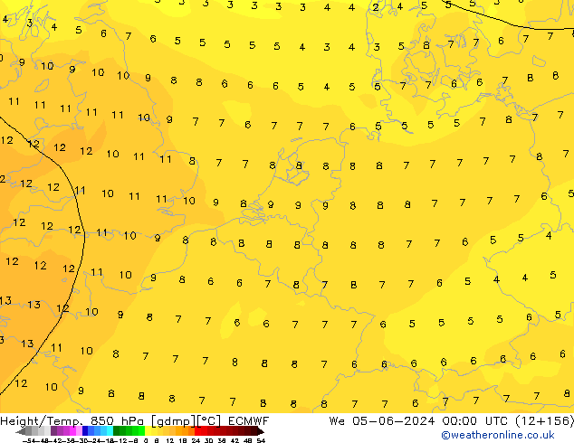 Z500/Rain (+SLP)/Z850 ECMWF St 05.06.2024 00 UTC