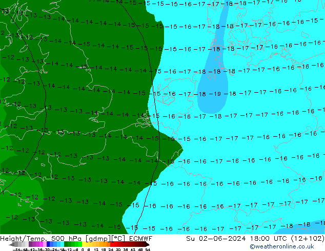 Z500/Rain (+SLP)/Z850 ECMWF So 02.06.2024 18 UTC