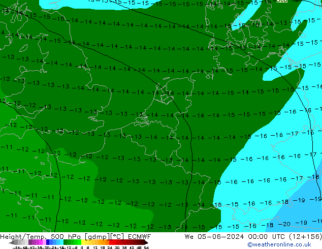 Z500/Rain (+SLP)/Z850 ECMWF St 05.06.2024 00 UTC