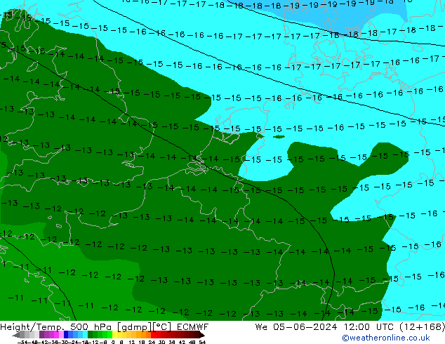 Z500/Rain (+SLP)/Z850 ECMWF Qua 05.06.2024 12 UTC