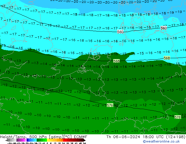 Z500/Rain (+SLP)/Z850 ECMWF Čt 06.06.2024 18 UTC