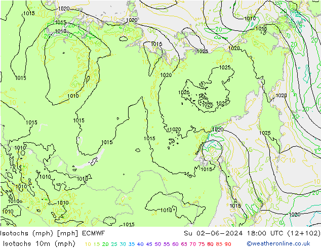 Isotachs (mph) ECMWF dom 02.06.2024 18 UTC