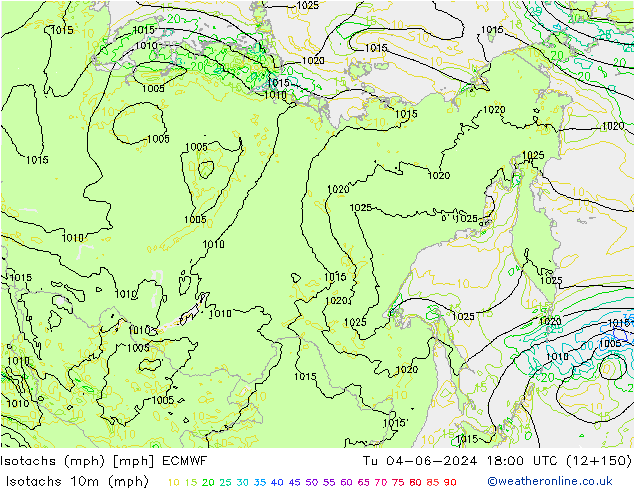 Isotachs (mph) ECMWF mar 04.06.2024 18 UTC