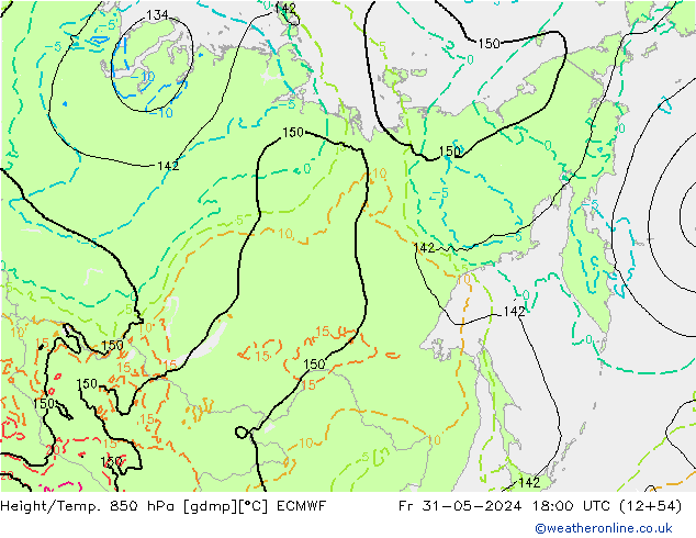 Z500/Rain (+SLP)/Z850 ECMWF Sex 31.05.2024 18 UTC