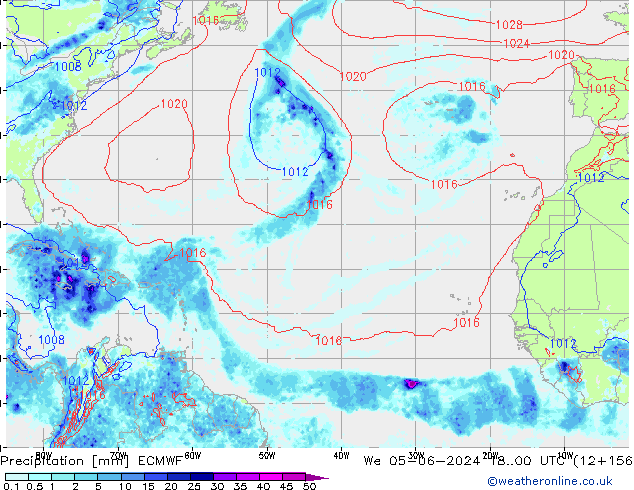 Precipitazione ECMWF mer 05.06.2024 00 UTC