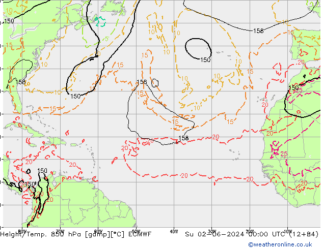 Z500/Rain (+SLP)/Z850 ECMWF Вс 02.06.2024 00 UTC