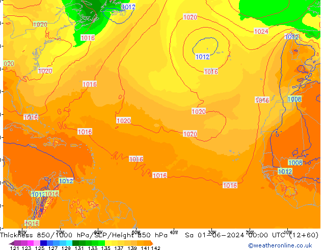 Thck 850-1000 hPa ECMWF so. 01.06.2024 00 UTC