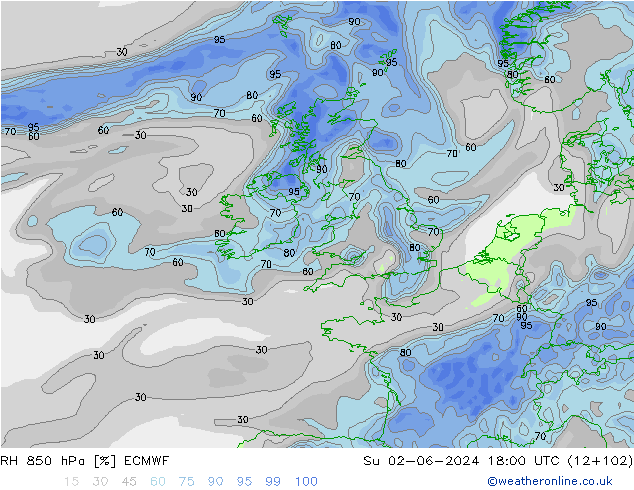 RV 850 hPa ECMWF zo 02.06.2024 18 UTC