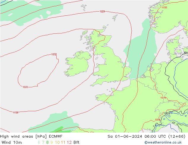 Izotacha ECMWF so. 01.06.2024 06 UTC