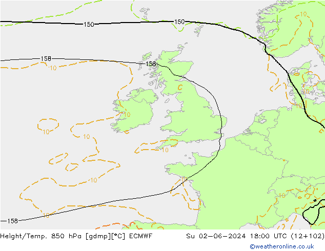 Z500/Rain (+SLP)/Z850 ECMWF Su 02.06.2024 18 UTC