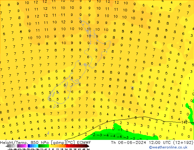 Z500/Regen(+SLP)/Z850 ECMWF do 06.06.2024 12 UTC