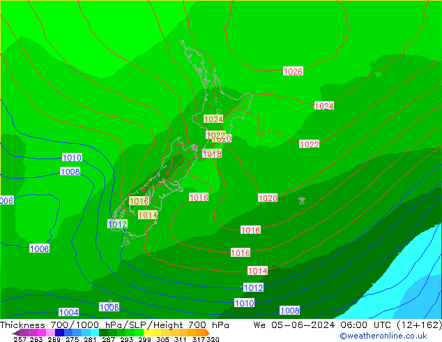 700-1000 hPa Kalınlığı ECMWF Çar 05.06.2024 06 UTC