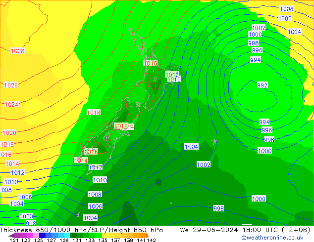 Thck 850-1000 hPa ECMWF  29.05.2024 18 UTC