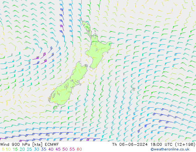 Vento 900 hPa ECMWF Qui 06.06.2024 18 UTC