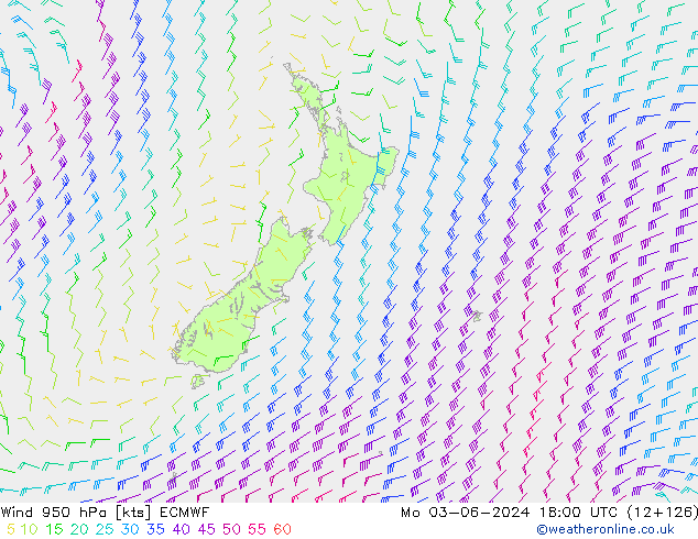 ветер 950 гПа ECMWF пн 03.06.2024 18 UTC