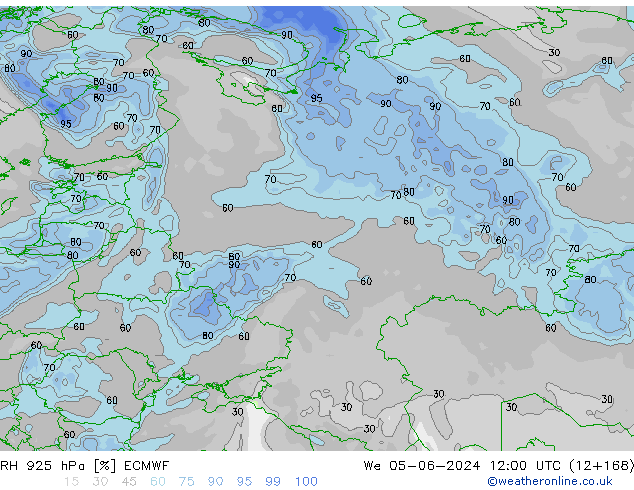 RH 925 hPa ECMWF We 05.06.2024 12 UTC