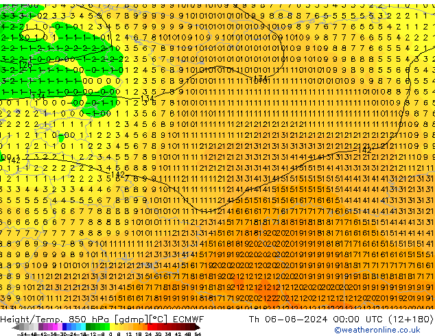 Z500/Rain (+SLP)/Z850 ECMWF Qui 06.06.2024 00 UTC