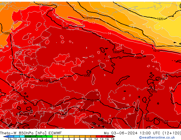 Theta-W 850hPa ECMWF  03.06.2024 12 UTC