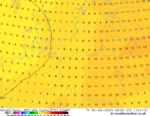 Z500/Yağmur (+YB)/Z850 ECMWF Per 30.05.2024 00 UTC