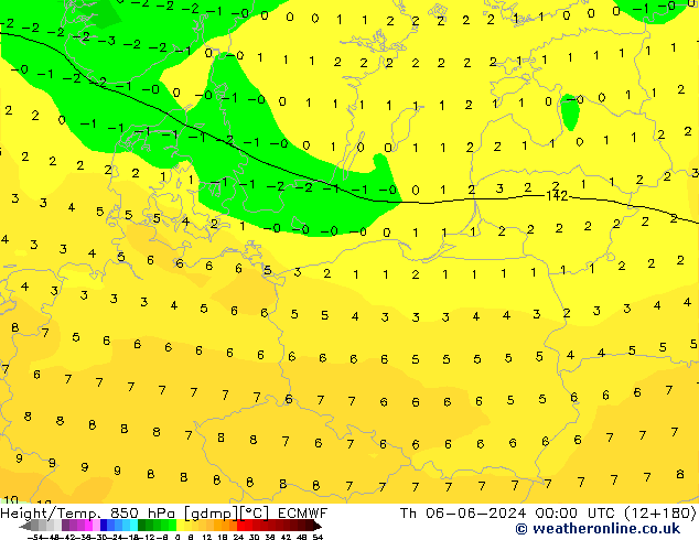 Z500/Yağmur (+YB)/Z850 ECMWF Per 06.06.2024 00 UTC