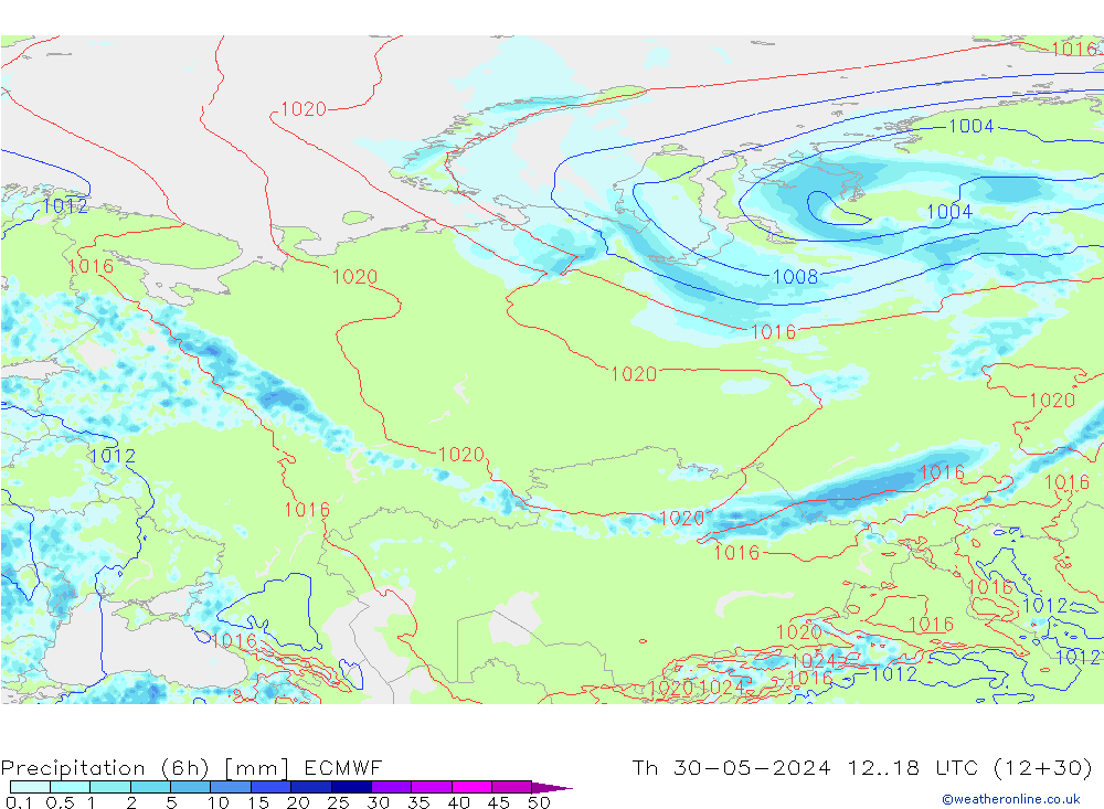 Z500/Yağmur (+YB)/Z850 ECMWF Per 30.05.2024 18 UTC