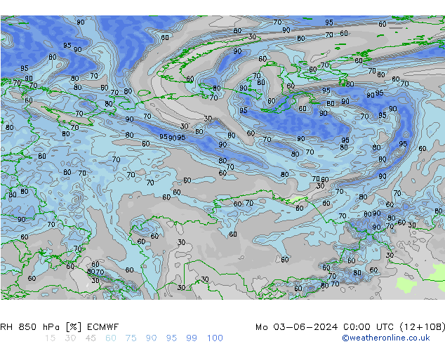 RH 850 hPa ECMWF Mo 03.06.2024 00 UTC