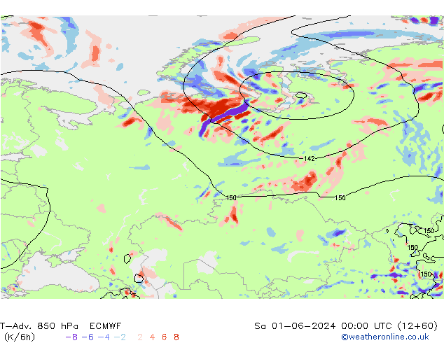 T-Adv. 850 hPa ECMWF  01.06.2024 00 UTC