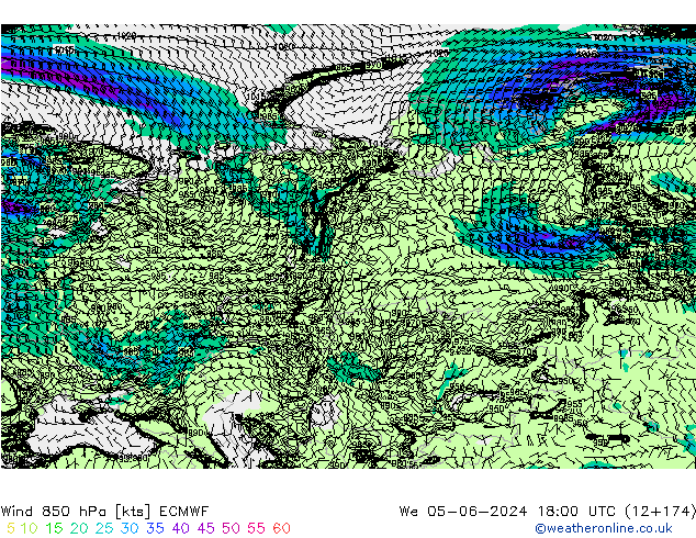 Wind 850 hPa ECMWF wo 05.06.2024 18 UTC