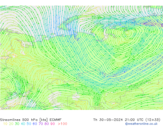 Rüzgar 500 hPa ECMWF Per 30.05.2024 21 UTC