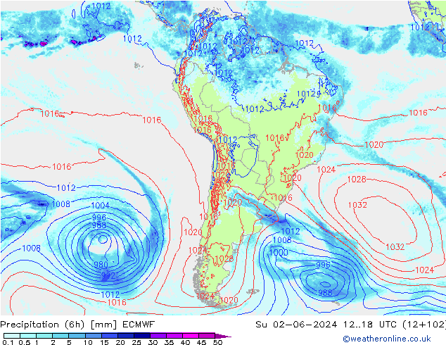 Z500/Rain (+SLP)/Z850 ECMWF Su 02.06.2024 18 UTC