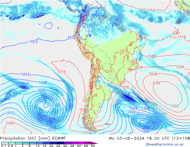 Z500/Rain (+SLP)/Z850 ECMWF  03.06.2024 00 UTC