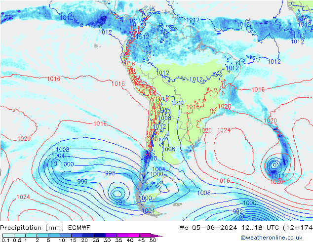Precipitation ECMWF We 05.06.2024 18 UTC