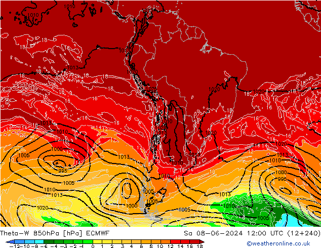 Theta-W 850hPa ECMWF  08.06.2024 12 UTC