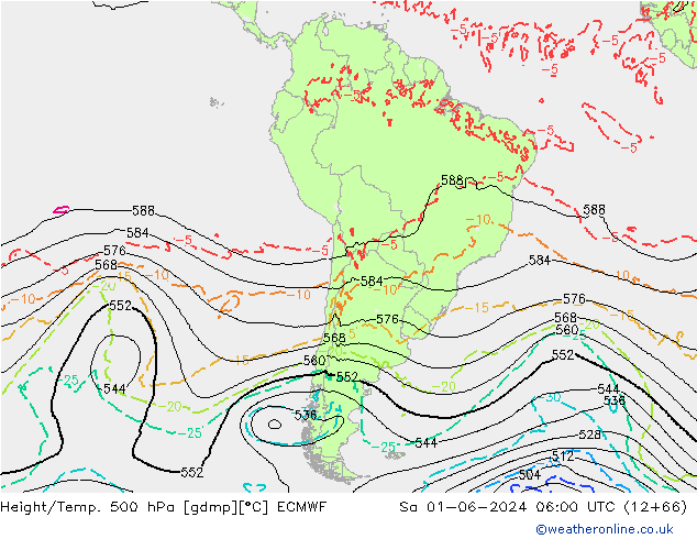 Z500/Rain (+SLP)/Z850 ECMWF sab 01.06.2024 06 UTC