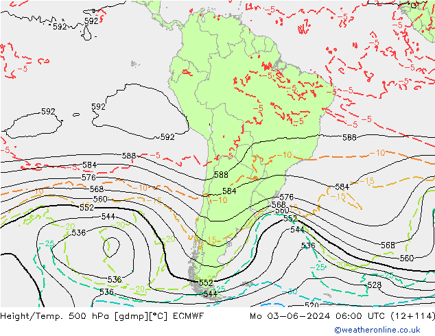 Z500/Rain (+SLP)/Z850 ECMWF пн 03.06.2024 06 UTC