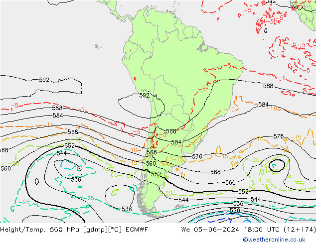 Z500/Rain (+SLP)/Z850 ECMWF  05.06.2024 18 UTC