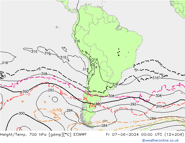 Yükseklik/Sıc. 700 hPa ECMWF Cu 07.06.2024 00 UTC