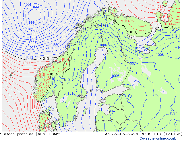 pression de l'air ECMWF lun 03.06.2024 00 UTC