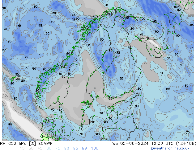 RH 850 hPa ECMWF We 05.06.2024 12 UTC