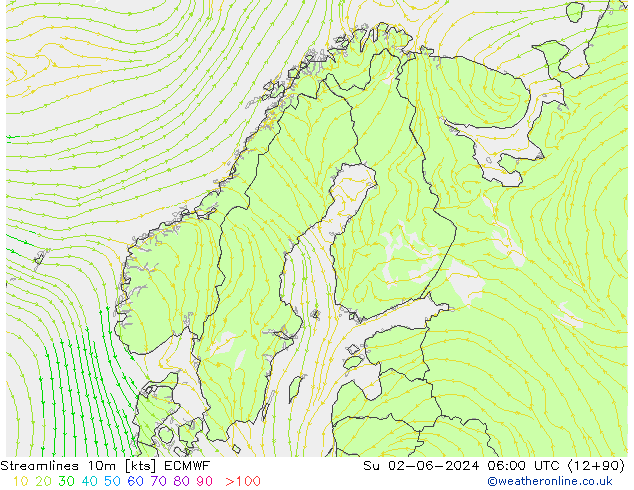 ветер 10m ECMWF Вс 02.06.2024 06 UTC