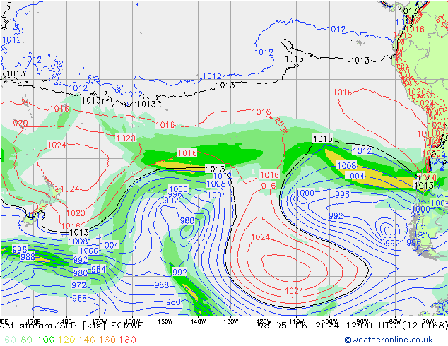 джет/приземное давление ECMWF ср 05.06.2024 12 UTC