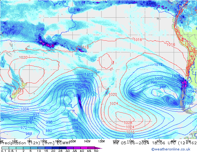 Yağış (12h) ECMWF Çar 05.06.2024 06 UTC