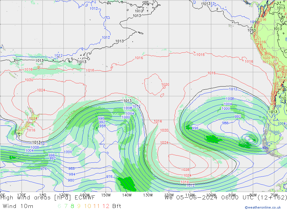 High wind areas ECMWF We 05.06.2024 06 UTC