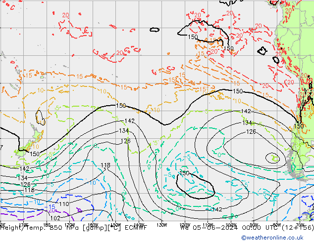 Z500/Rain (+SLP)/Z850 ECMWF Mi 05.06.2024 00 UTC