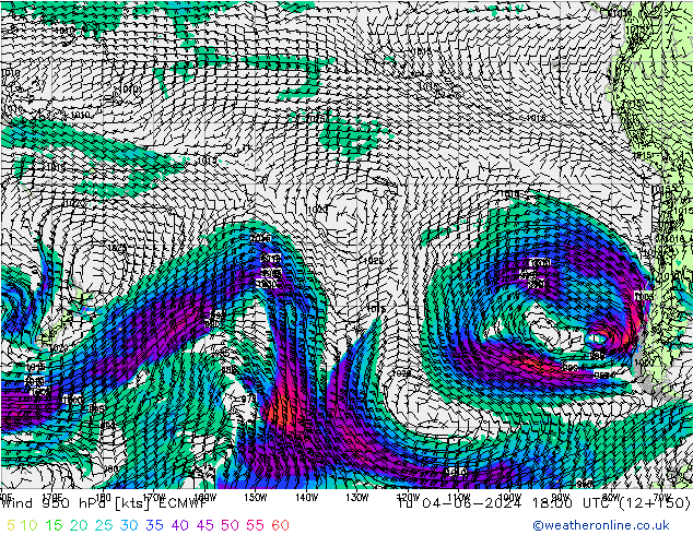 Rüzgar 950 hPa ECMWF Sa 04.06.2024 18 UTC