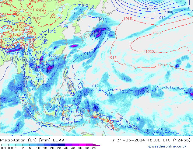 Z500/Rain (+SLP)/Z850 ECMWF vie 31.05.2024 00 UTC