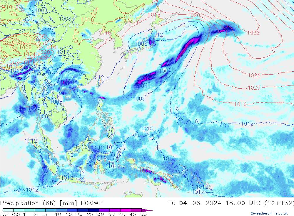 Z500/Rain (+SLP)/Z850 ECMWF Tu 04.06.2024 00 UTC