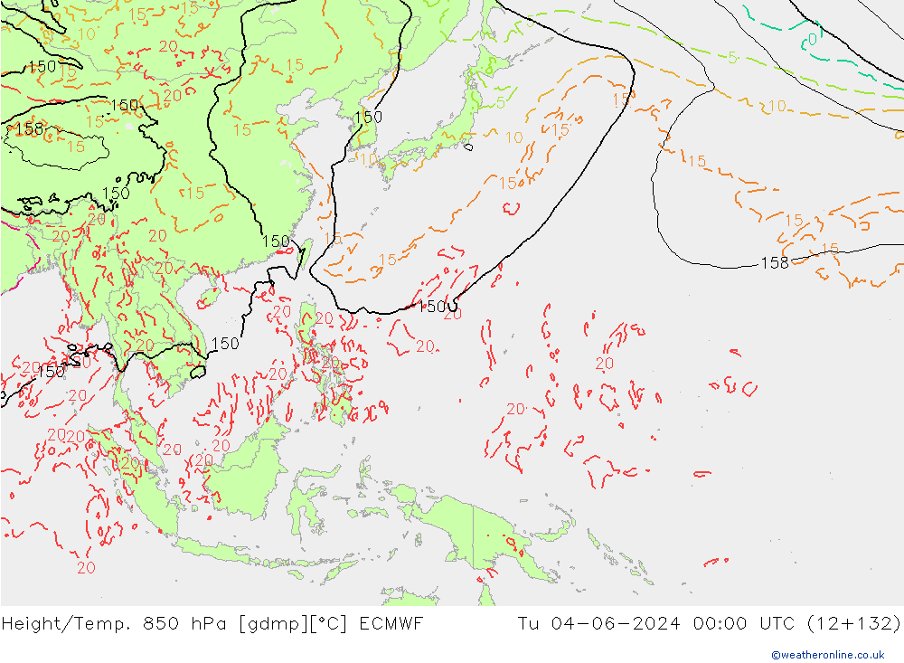 Z500/Rain (+SLP)/Z850 ECMWF Tu 04.06.2024 00 UTC