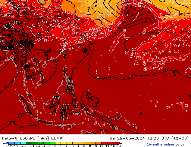 Theta-W 850hPa ECMWF  29.05.2024 12 UTC