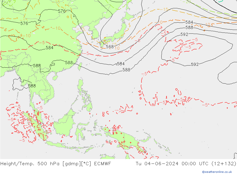 Z500/Rain (+SLP)/Z850 ECMWF Tu 04.06.2024 00 UTC